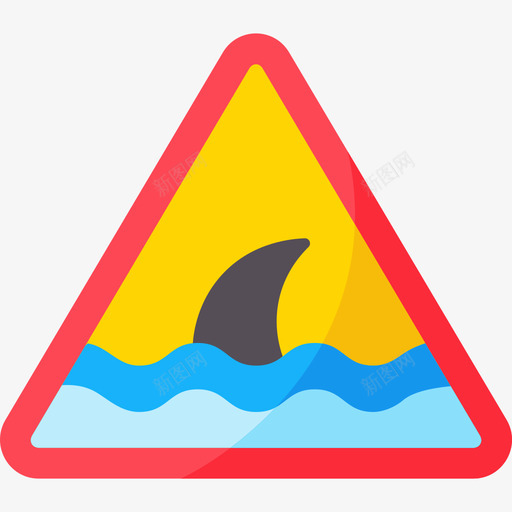 Sharkalertandwarning5扁平svg_新图网 https://ixintu.com Shark alert and warning 扁平