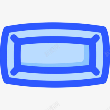 盘子餐具蓝色图标