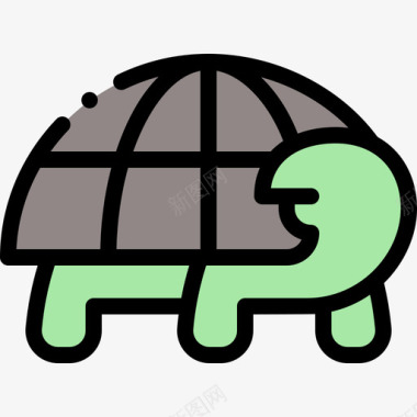 海龟动物和自然公园1线性颜色图标