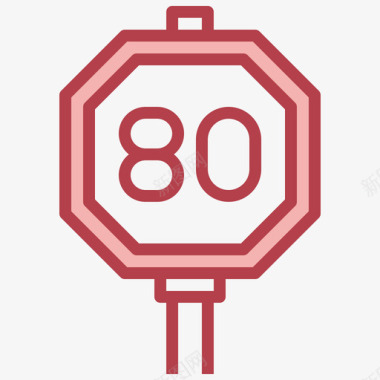 限速交通标志30红色图标