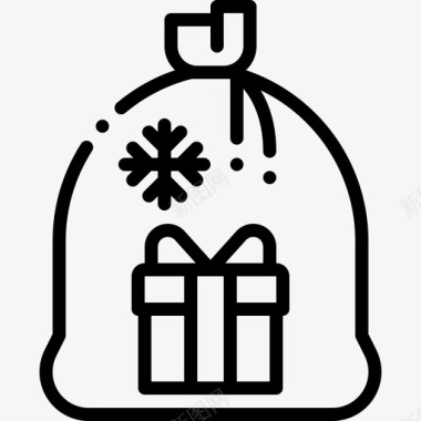 礼品袋圣诞装饰13线性图标