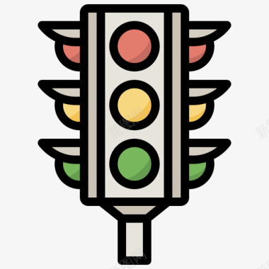 交通灯10号高速公路线形颜色图标