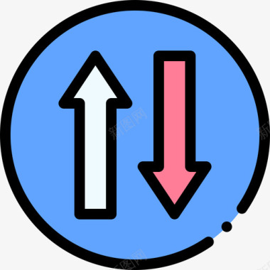 双向交通标志35线形颜色图标
