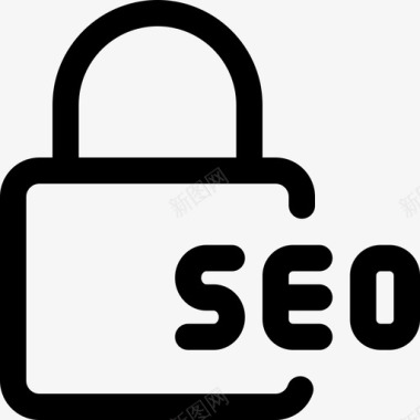 挂锁网络应用SEO4线性图标