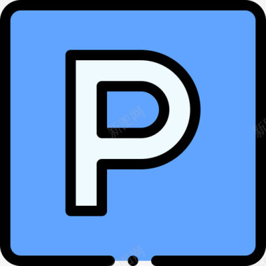 停车场交通标志35线形颜色图标