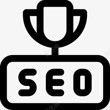 奖杯网络应用SEO4线性图标