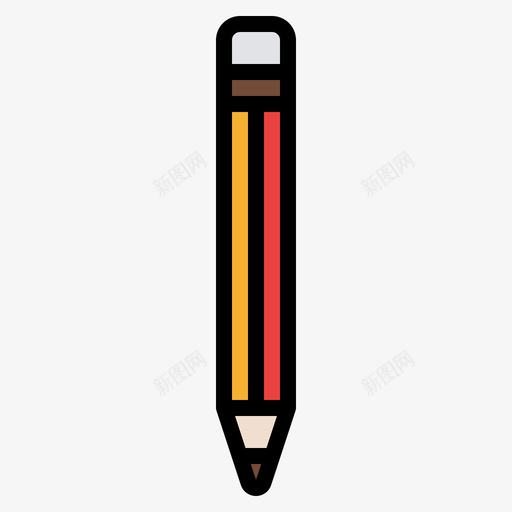 铅笔教育374线颜色svg_新图网 https://ixintu.com 铅笔 教育 颜色