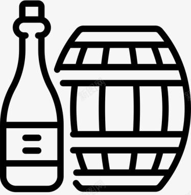 桶装葡萄酒9直线型图标