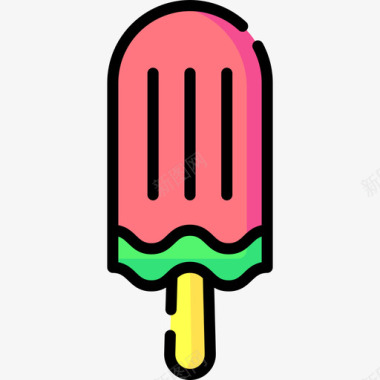 冰淇淋夏153线性颜色图标