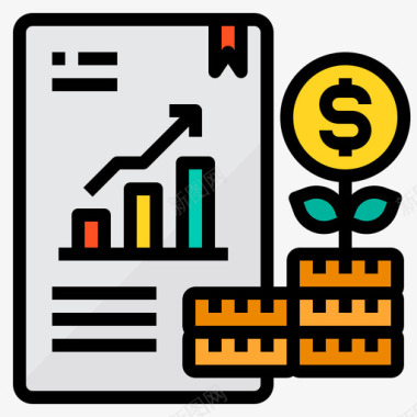报告商业和财务8线性颜色图标