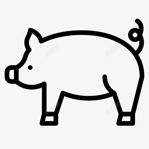 猪动物44轮廓svg_新图网 https://ixintu.com 动物 轮廓