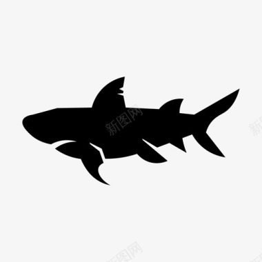 鲨鱼鳍鱼图标
