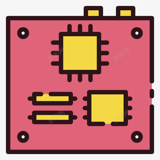 主板硬件44线性颜色svg_新图网 https://ixintu.com 主板 硬件 线性 颜色