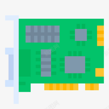 芯片组计算机硬件34扁平图标