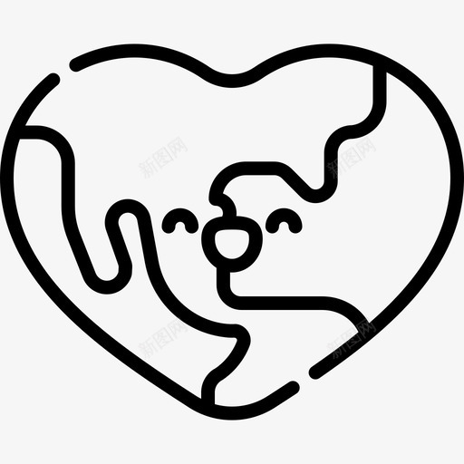 地球地球母亲日44直线svg_新图网 https://ixintu.com 地球 母亲 亲日 直线