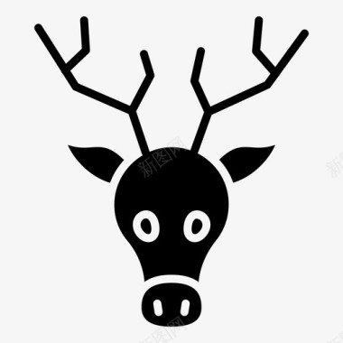 鹿动物脸图标
