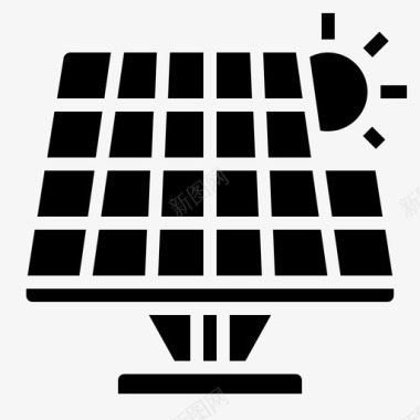 可再生电力可再生能源太阳能电池图标