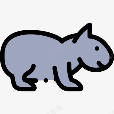 澳大利亚Wombat25线性颜色图标