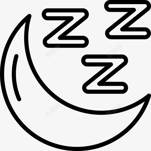月亮睡眠48直线型svg_新图网 https://ixintu.com 月亮 睡眠 直线 线型