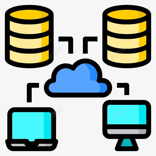 网络云计算59线性颜色svg_新图网 https://ixintu.com 网络 云计算 线性 颜色