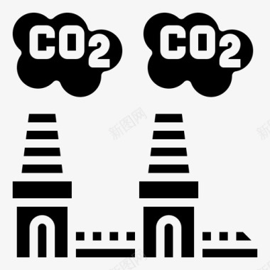 二氧化碳气候变化35填充图标