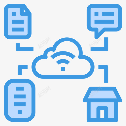 云物联网80蓝色svg_新图网 https://ixintu.com 联网 蓝色