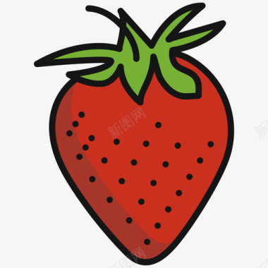 草莓纯素40线性颜色图标