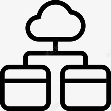 云存储办公服务器2线性图标