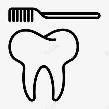 牙刷牙齿牙医图标