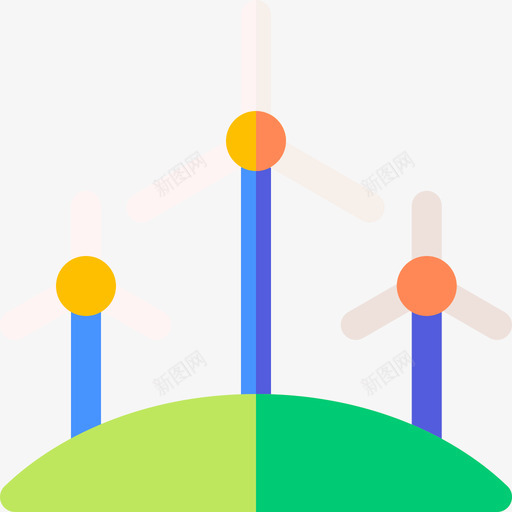 风力涡轮机景观90平坦svg_新图网 https://ixintu.com 风力 涡轮机 景观 平坦