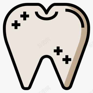 牙齿牙科医生2线颜色图标