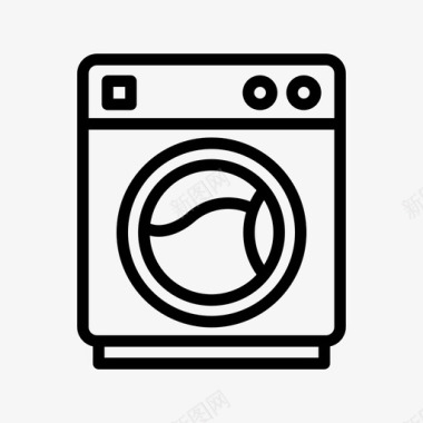 洗衣机织物特征11线性图标