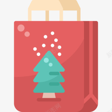 礼品袋圣诞装饰12扁平图标