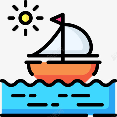 帆船夏153线型颜色图标