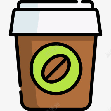 咖啡早晨常规34线性颜色图标