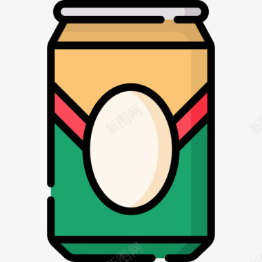 啤酒罐野餐79线性颜色图标