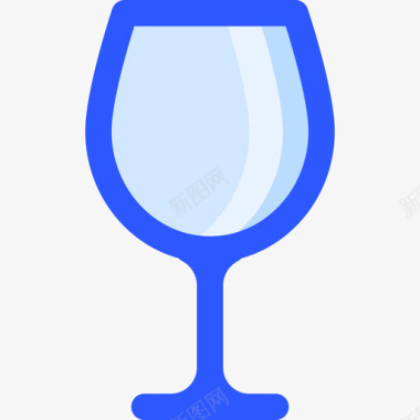 酒杯餐具蓝色图标