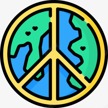 和平世界之爱13线性颜色图标