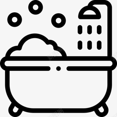 浴缸卫生常规28线性图标