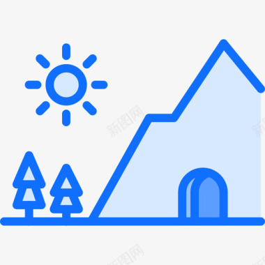 洞穴自然147蓝色图标