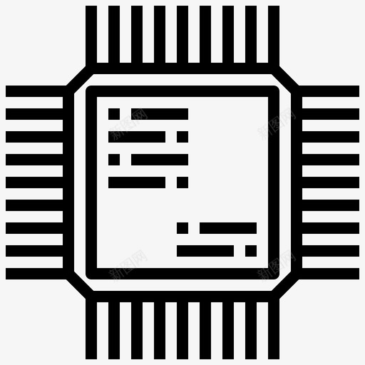 Cpu电子元件2线性svg_新图网 https://ixintu.com Cpu 电子元件 线性