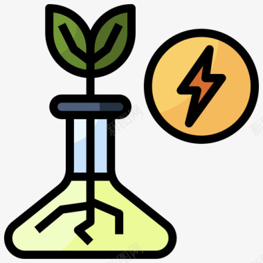 科学可持续能源48线性颜色图标