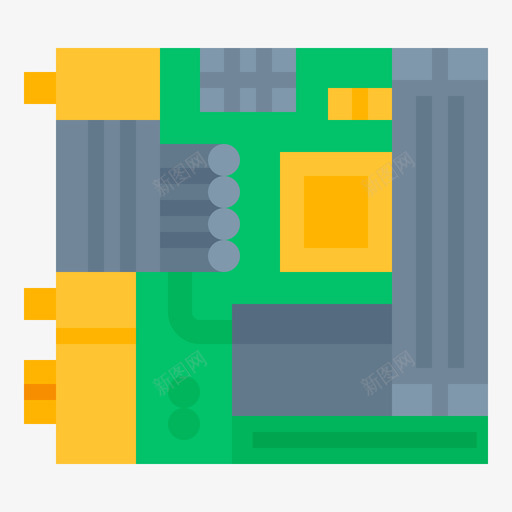 主板计算机硬件34扁平svg_新图网 https://ixintu.com 主板 计算机 硬件 扁平