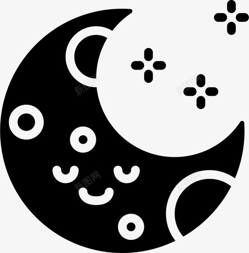新月可爱的天气3填充svg_新图网 https://ixintu.com 新月 可爱 爱的 天气 填充