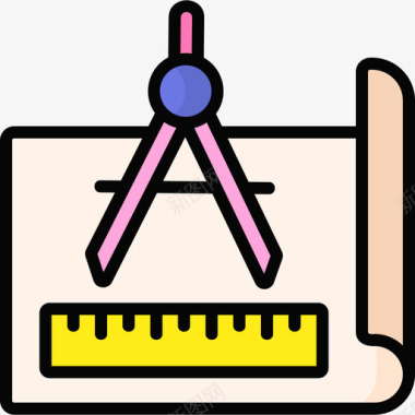 技术制图艺术与设计17线颜色图标