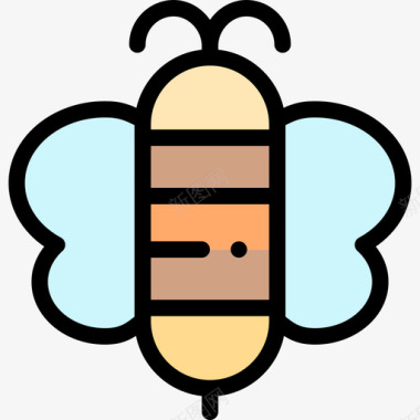 蜜蜂过敏35线形颜色图标