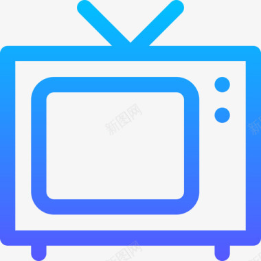 电视通信和媒体36线性彩色图标