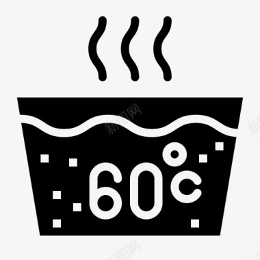 热水洗衣房52固体图标