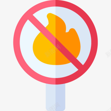 禁止开火禁止信号9平坦图标