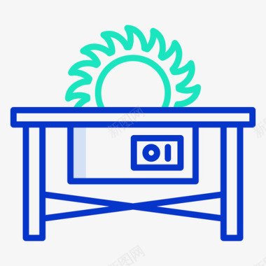 锯工具木工17轮廓颜色图标